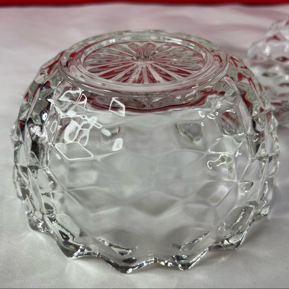 VINTAGE CLEAR FOSTORIA AMERICAN GLASS COVERED CANDY DISH BOWL - Picture 7 of 8